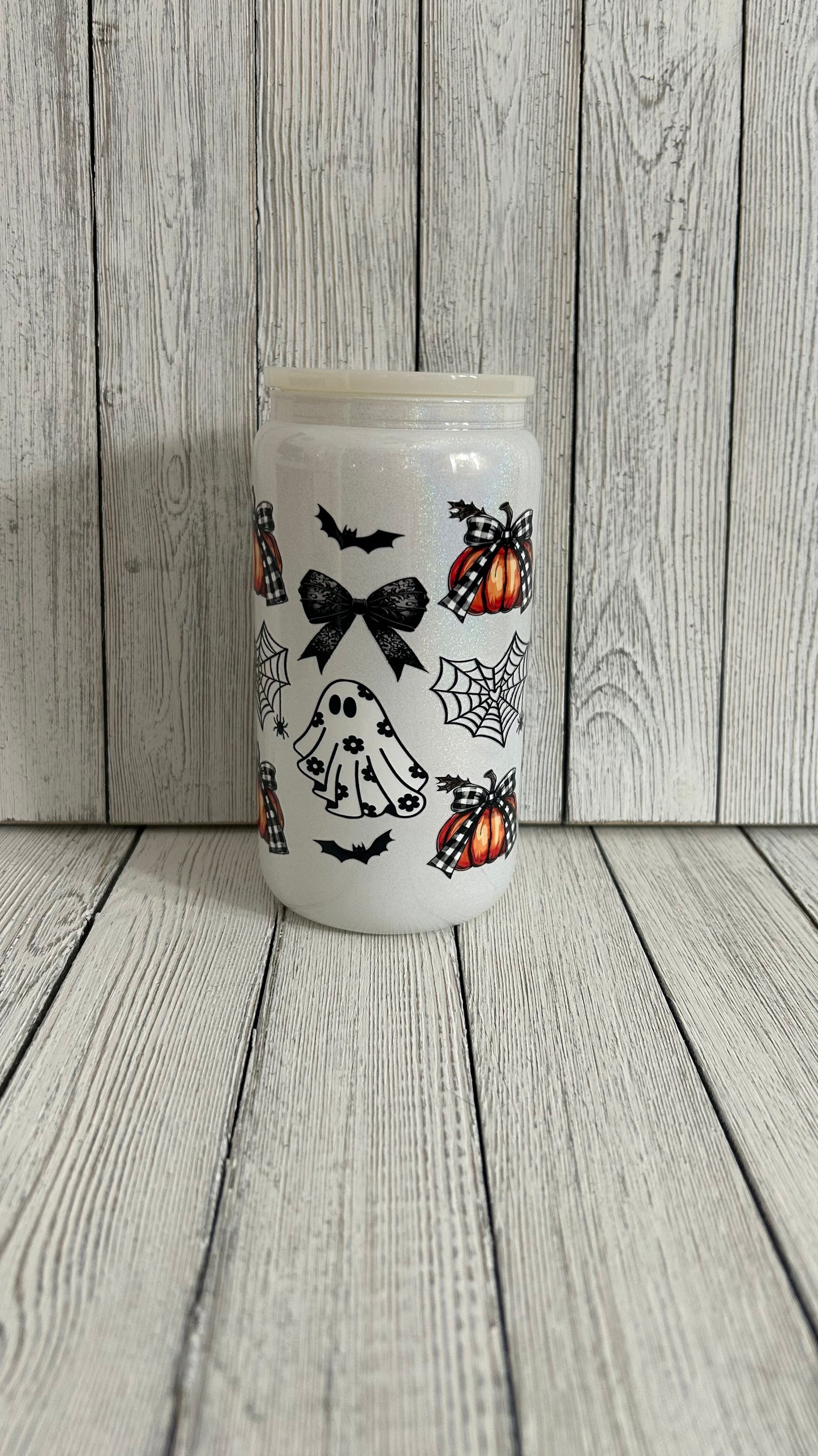 Pumpkins and bows cup